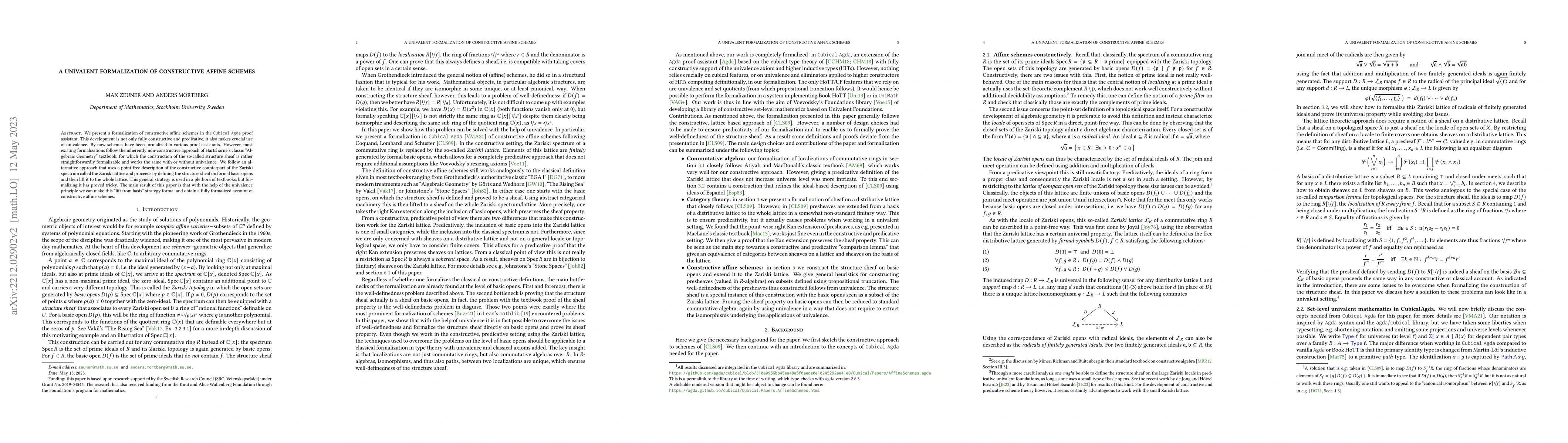 Thumbnail for A Univalent Formalization of Constructive Affine Schemes