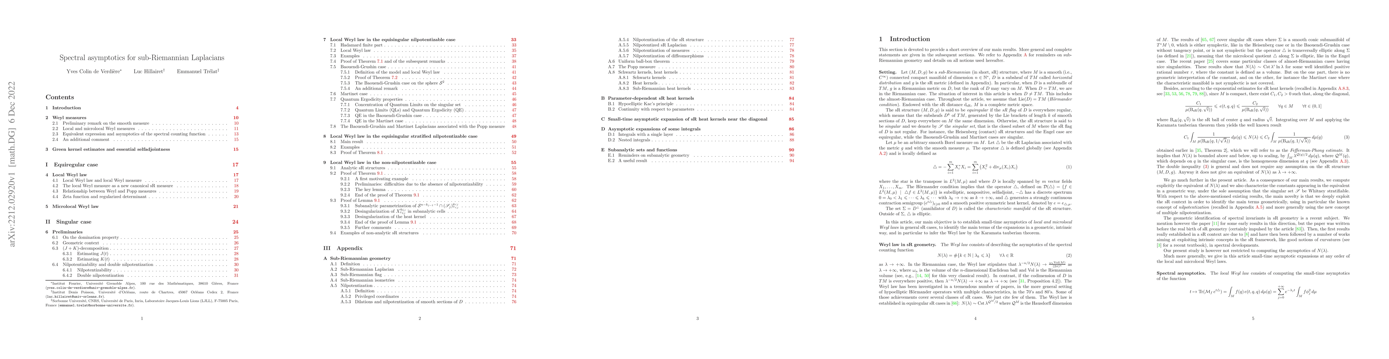Thumbnail for Spectral asymptotics for sub-Riemannian Laplacians
