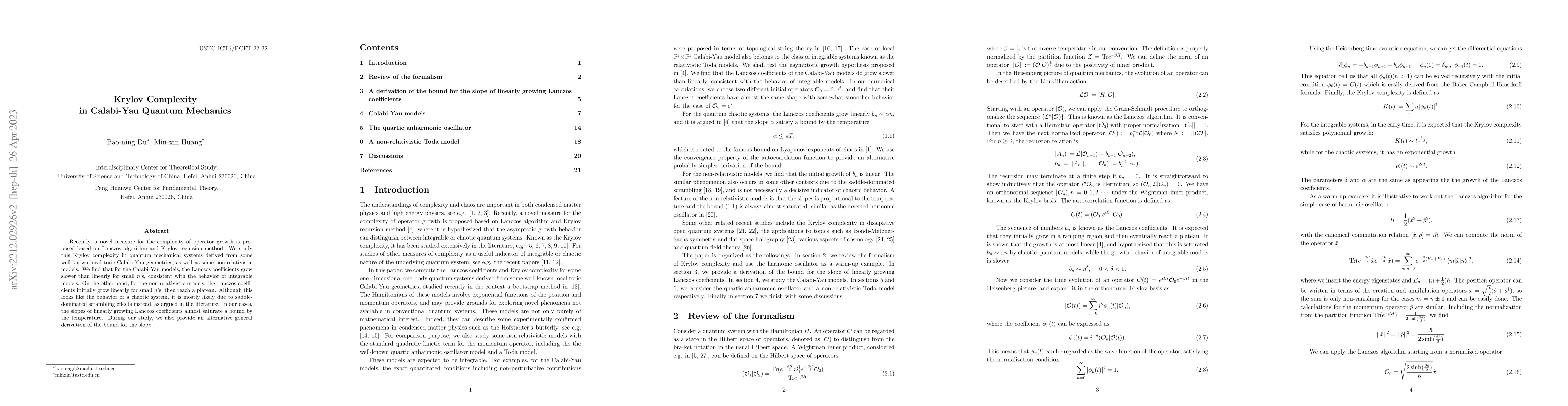Thumbnail for Krylov Complexity in Calabi-Yau Quantum Mechanics