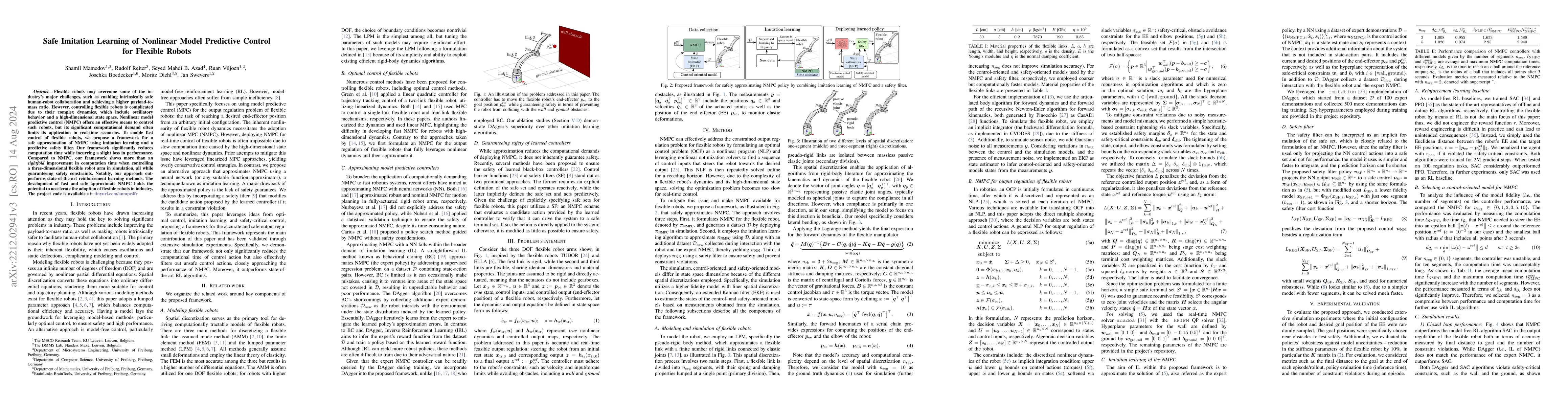Thumbnail for Safe Imitation Learning of Nonlinear Model Predictive Control for
  Flexible Robots