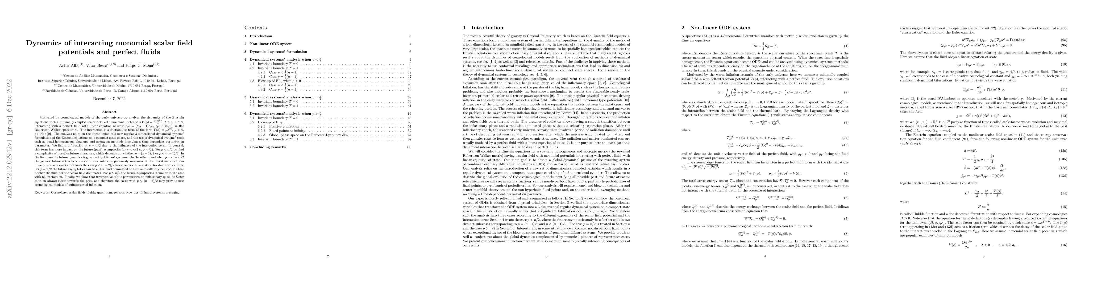 Thumbnail for Dynamics of interacting monomial scalar field potentials and perfect
  fluids