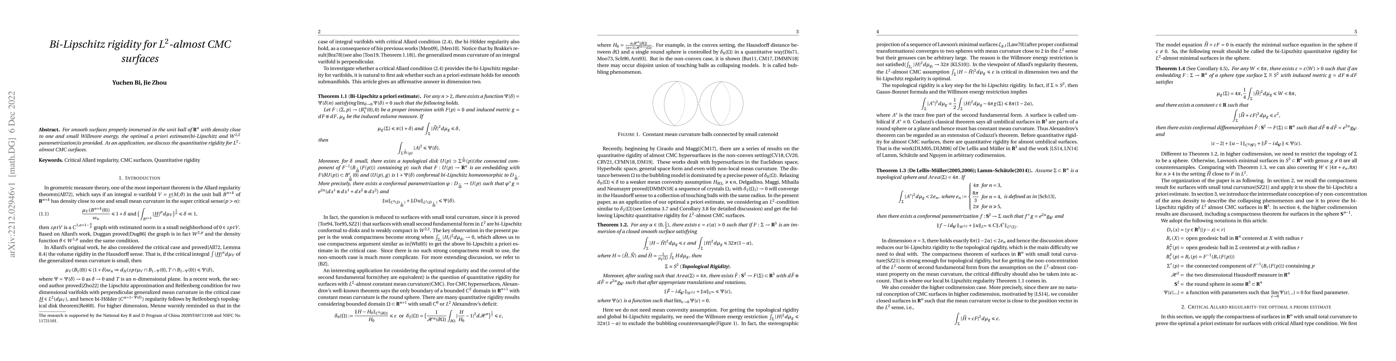 Thumbnail for Bi-Lipschitz rigidity for $L^2$-almost CMC surfaces
