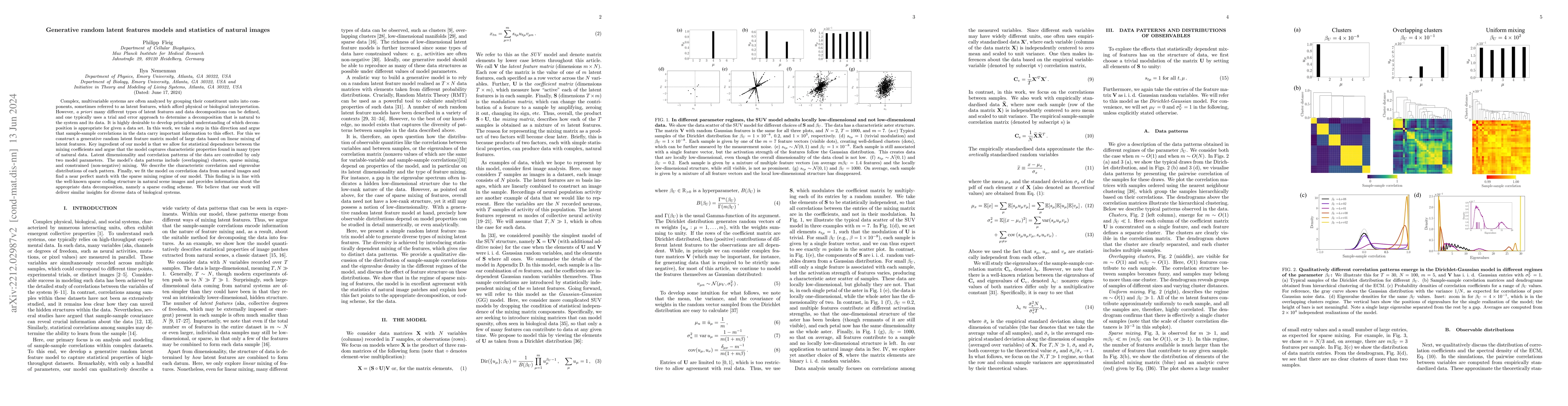 Thumbnail for Generative random latent features models and statistics of natural
  images