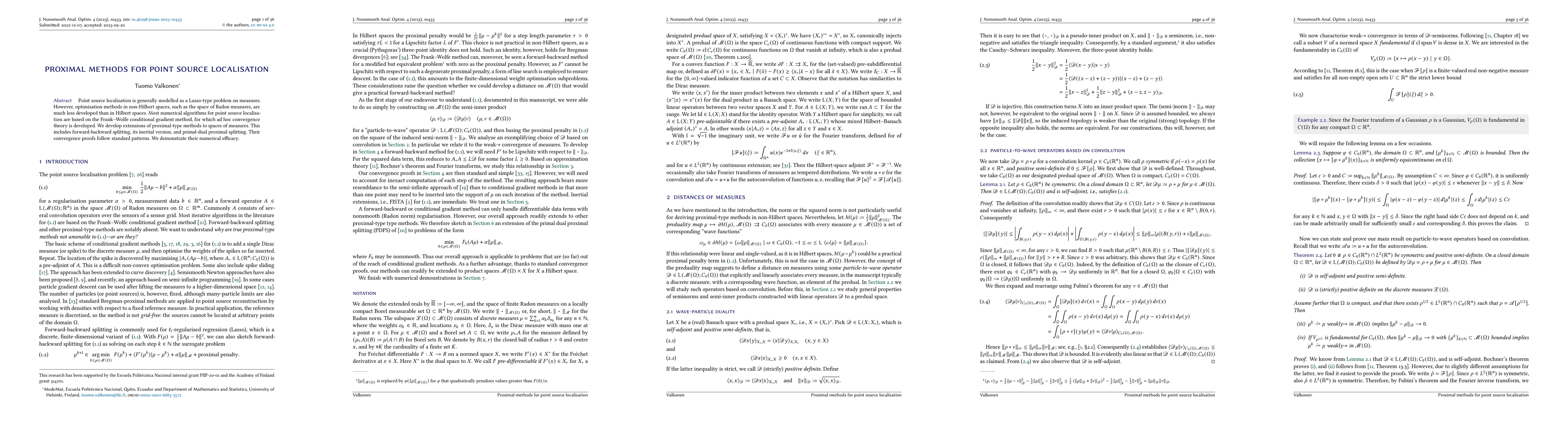Thumbnail for Proximal methods for point source localisation