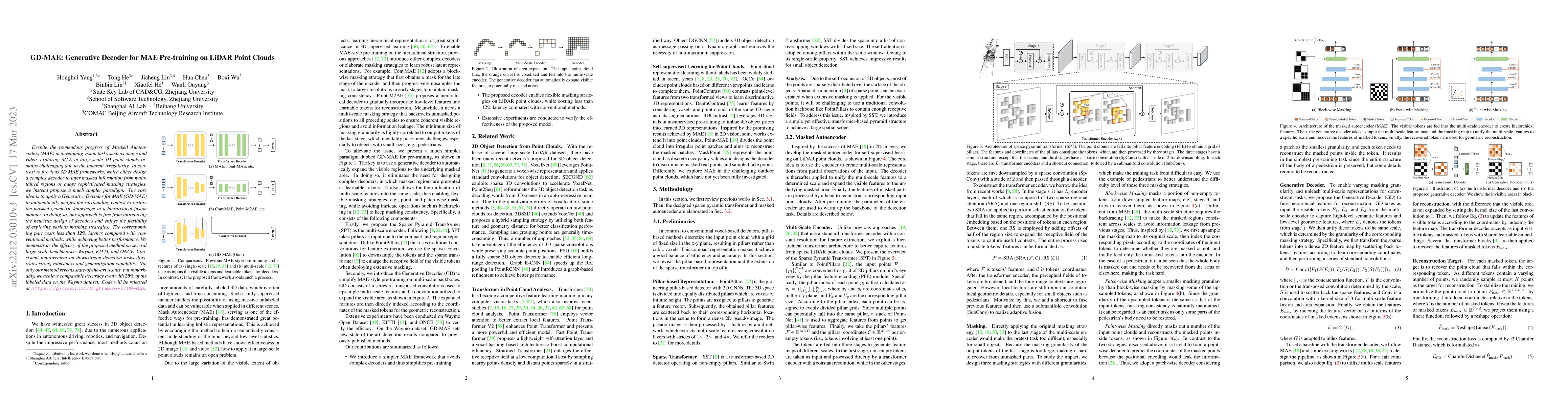 Thumbnail for GD-MAE: Generative Decoder for MAE Pre-training on LiDAR Point Clouds
