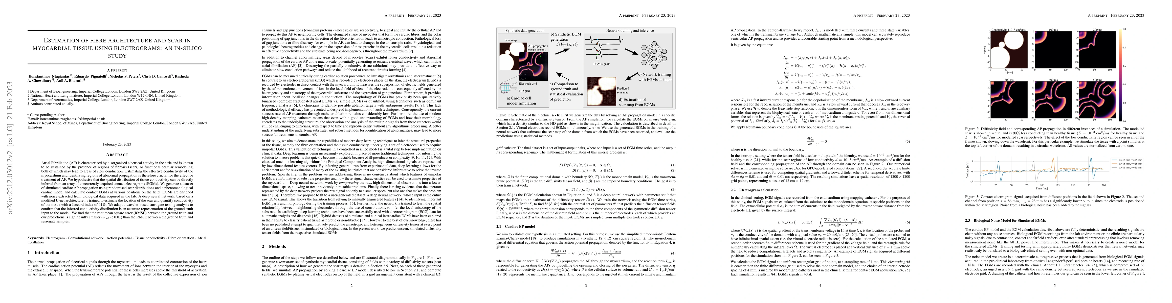 Thumbnail for Estimation of fibre architecture and scar in myocardial tissue using
  electrograms: an in-silico study