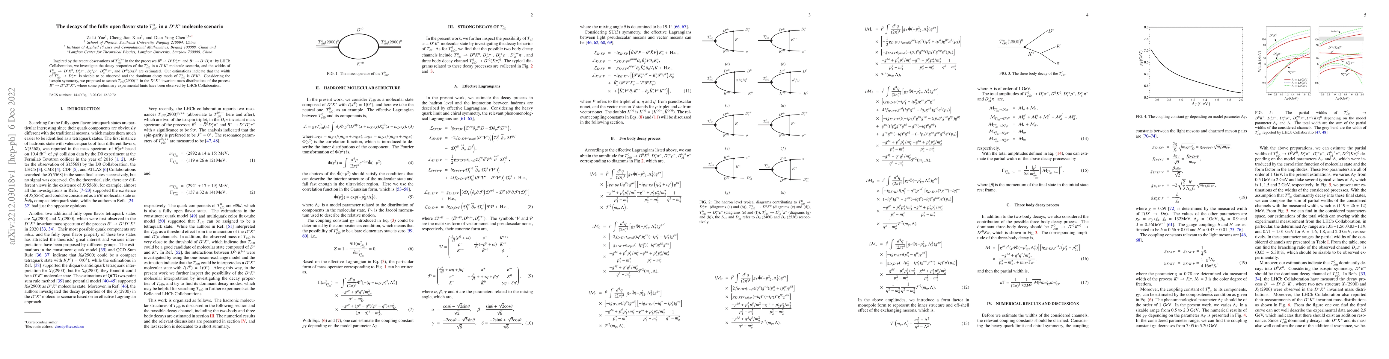 Thumbnail for The decays of the fully open flavor state $T_{c\bar{s}0}^{0}$ in a
  $D^{*}K^{*}$ molecule scenario