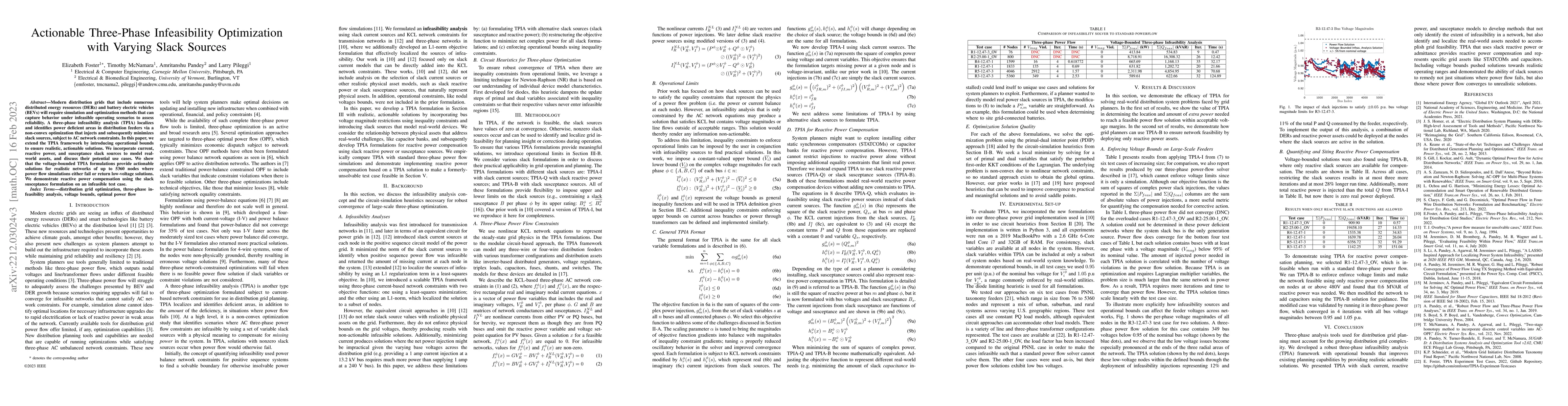 Thumbnail for Actionable Three-Phase Infeasibility Optimization with Varying Slack
  Sources