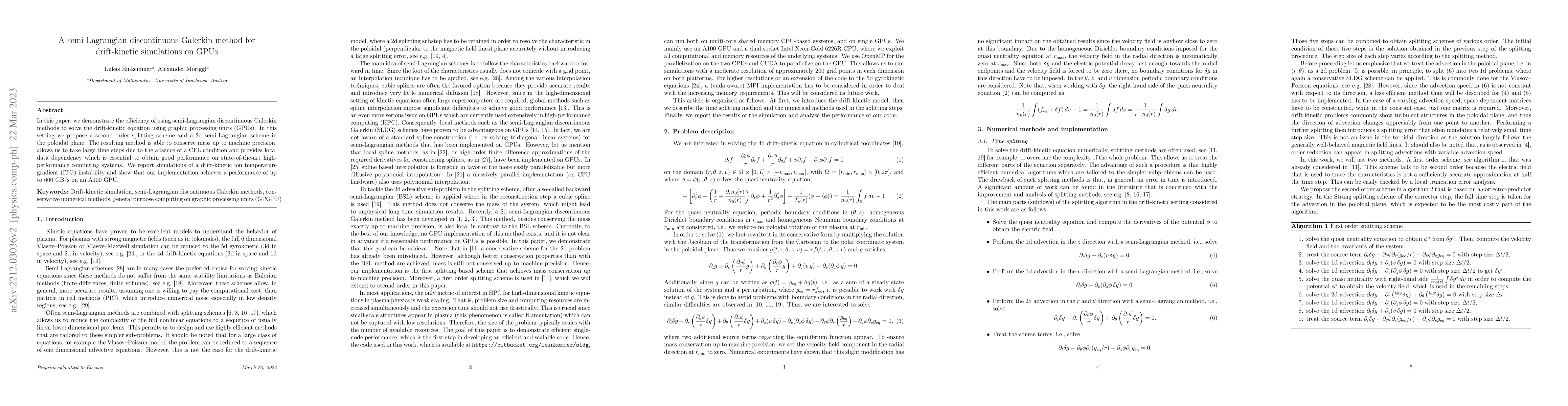 Thumbnail for A semi-Lagrangian discontinuous Galerkin method for drift-kinetic
  simulations on GPUs