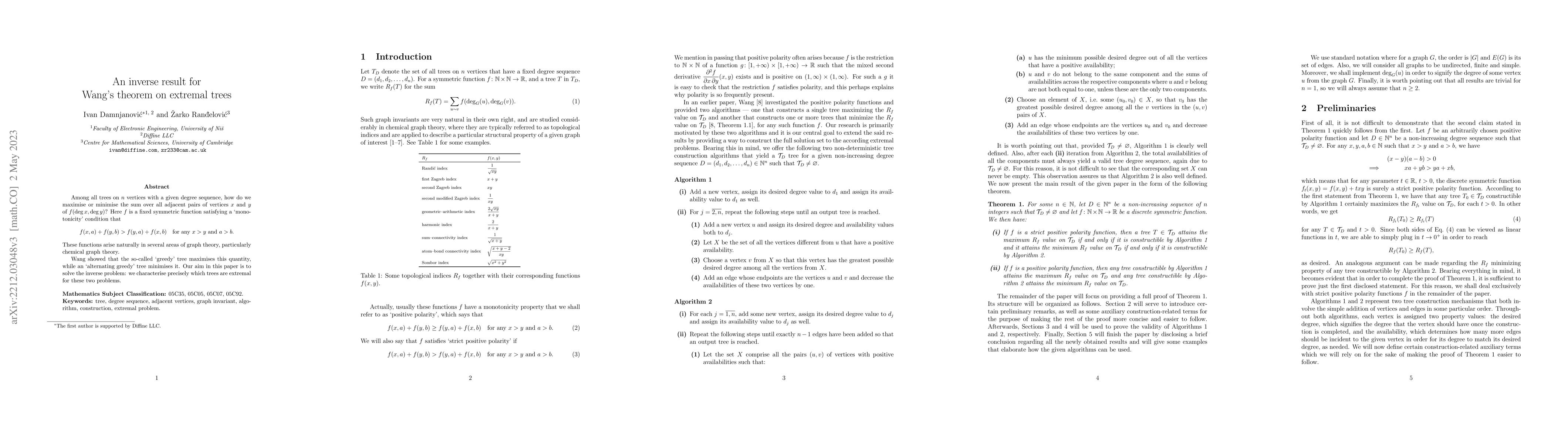 Thumbnail for An inverse result for Wang's theorem on extremal trees