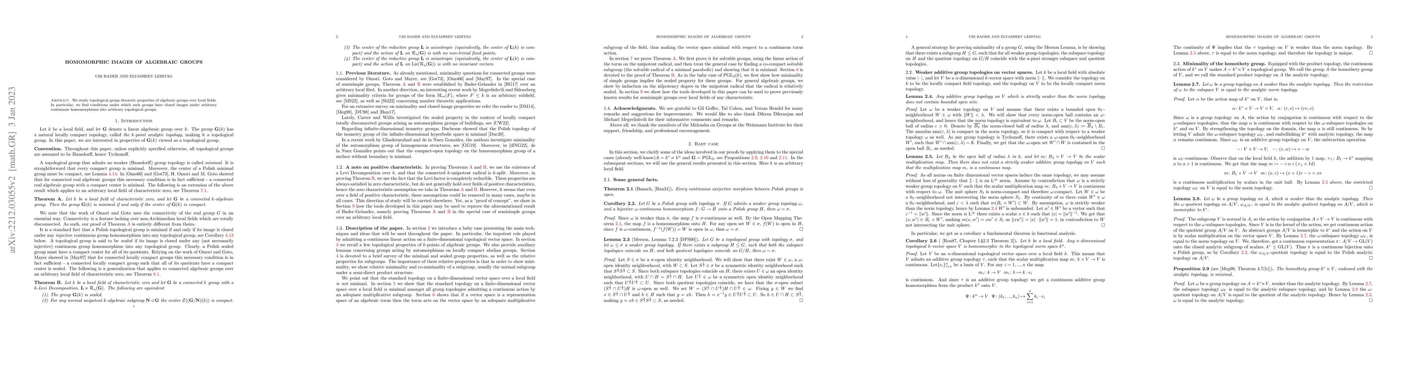 Thumbnail for Homomorphic images of algebraic groups