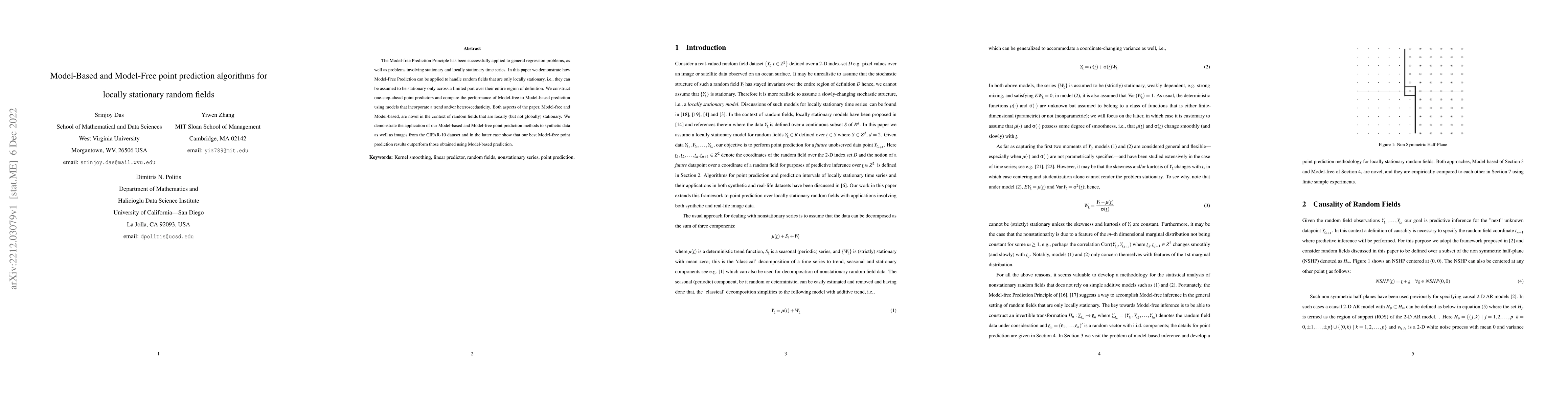 Thumbnail for Model-Based and Model-Free point prediction algorithms for locally
  stationary random fields