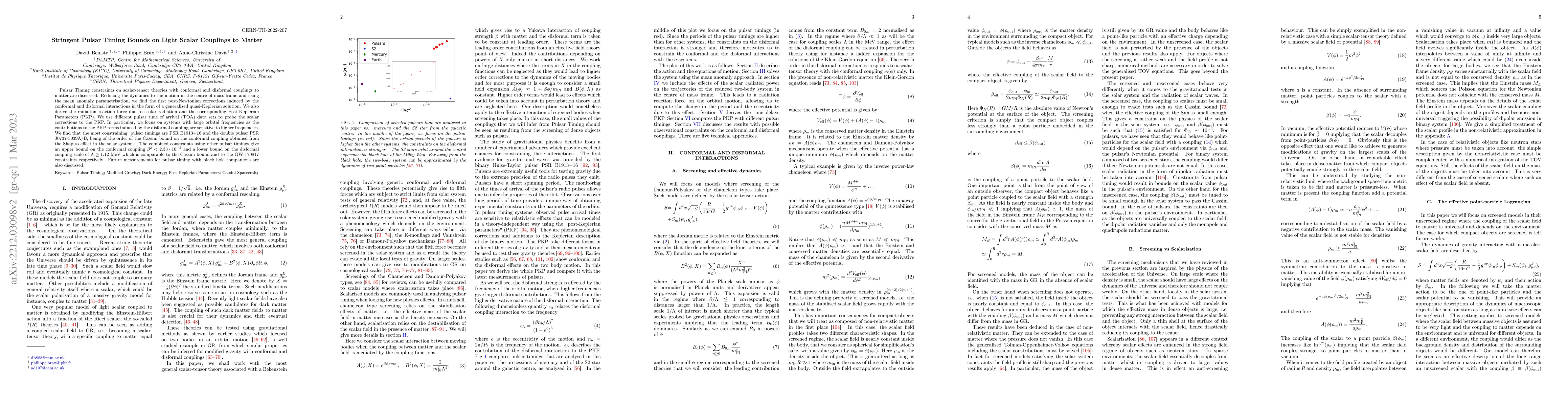 Thumbnail for Stringent Pulsar Timing Bounds on Light Scalar Couplings to Matter