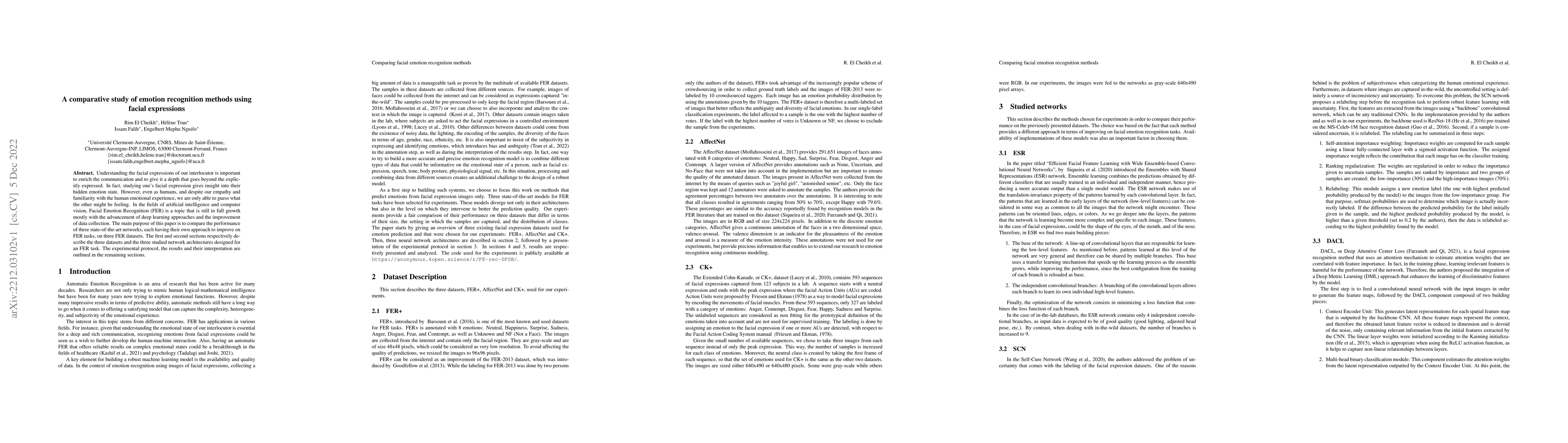 Thumbnail for A comparative study of emotion recognition methods using facial
  expressions