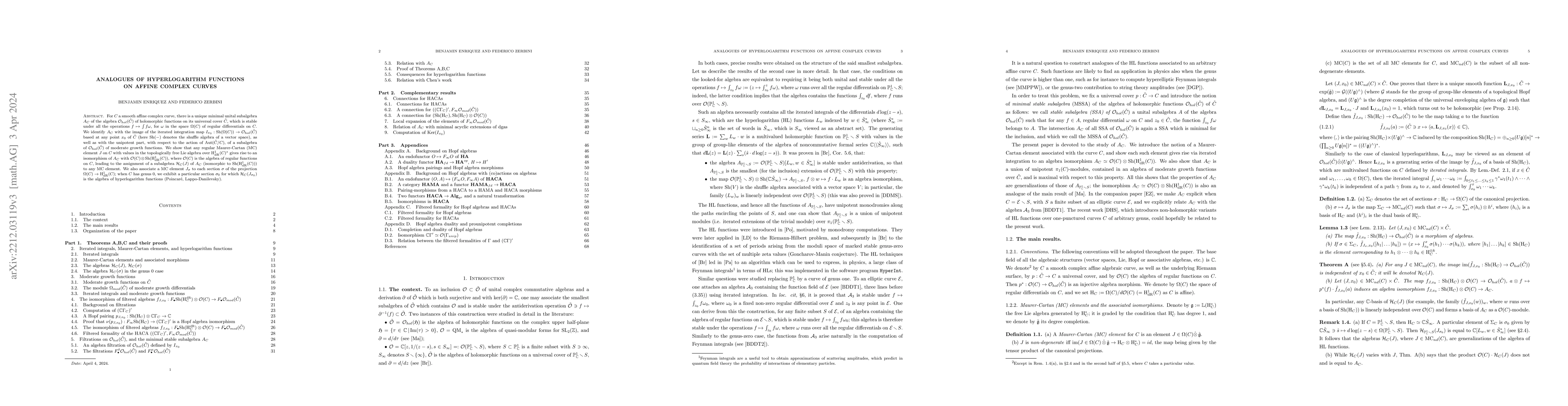 Thumbnail for Analogues of hyperlogarithm functions on affine complex curves