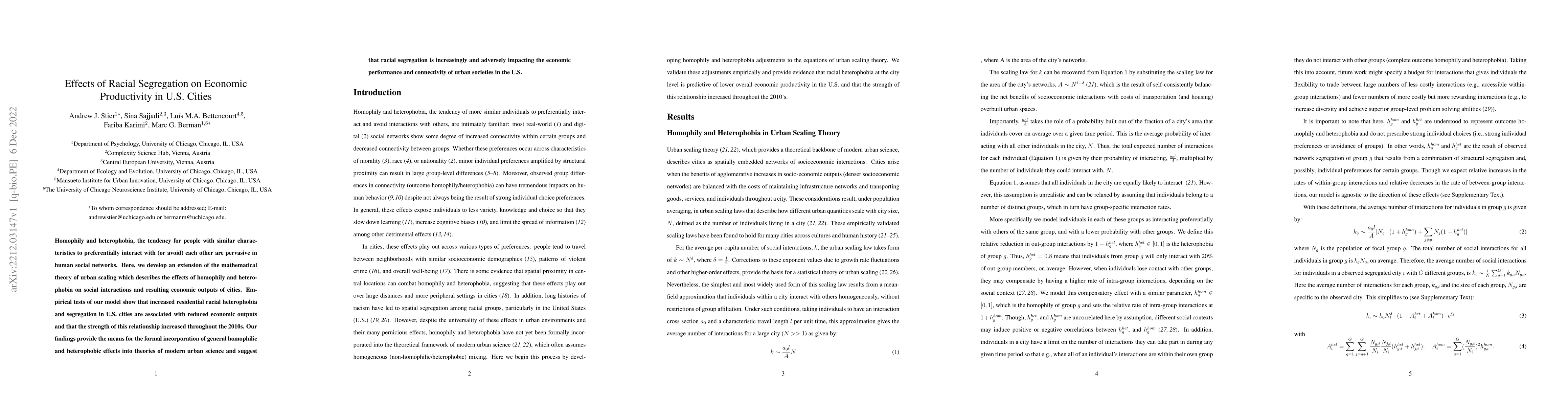 Thumbnail for Effects of Racial Segregation on Economic Productivity in U.S. Cities