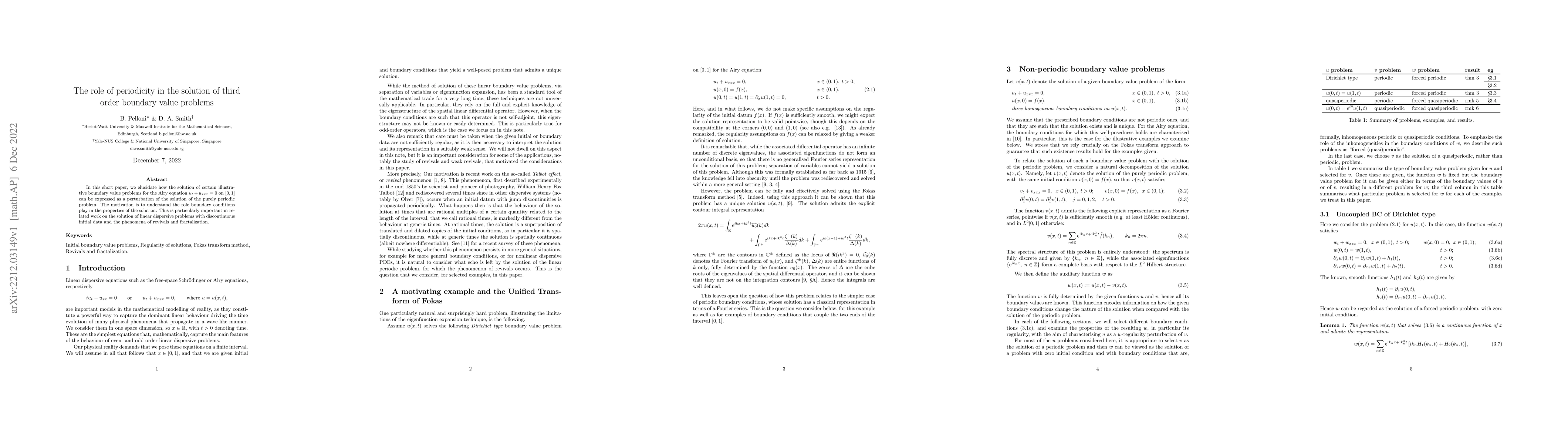 Thumbnail for The role of periodicity in the solution of third order boundary value
  problems