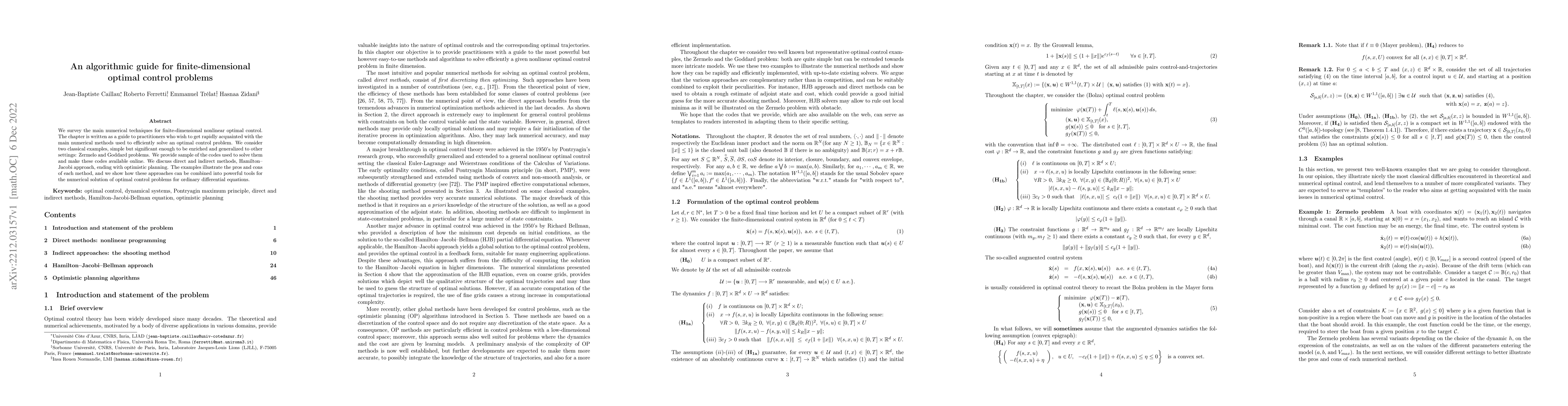Thumbnail for An algorithmic guide for finite-dimensional optimal control problems