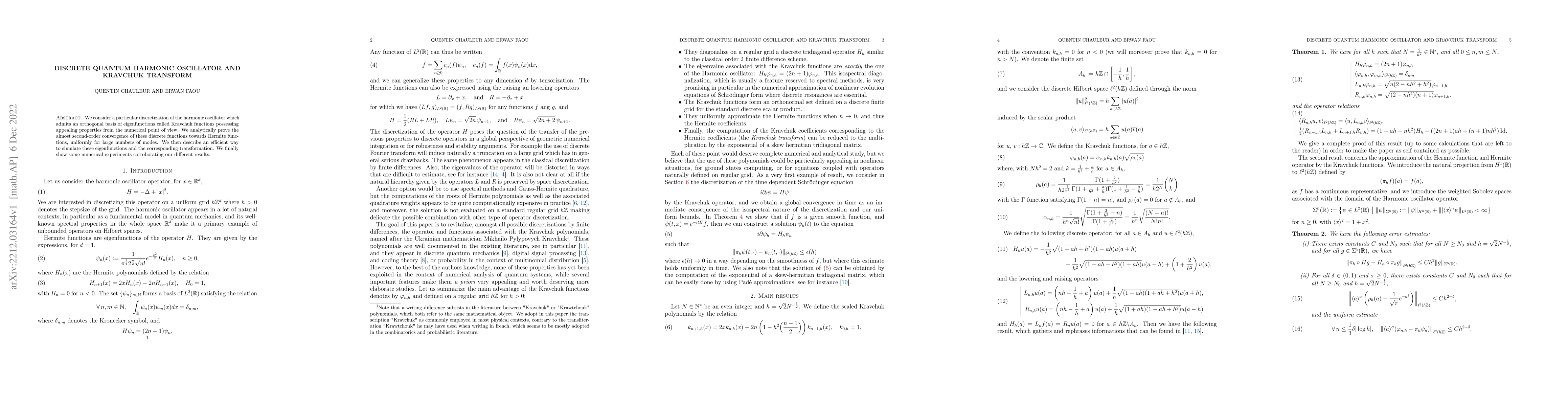 Thumbnail for Discrete quantum harmonic oscillator and Kravchuk transform