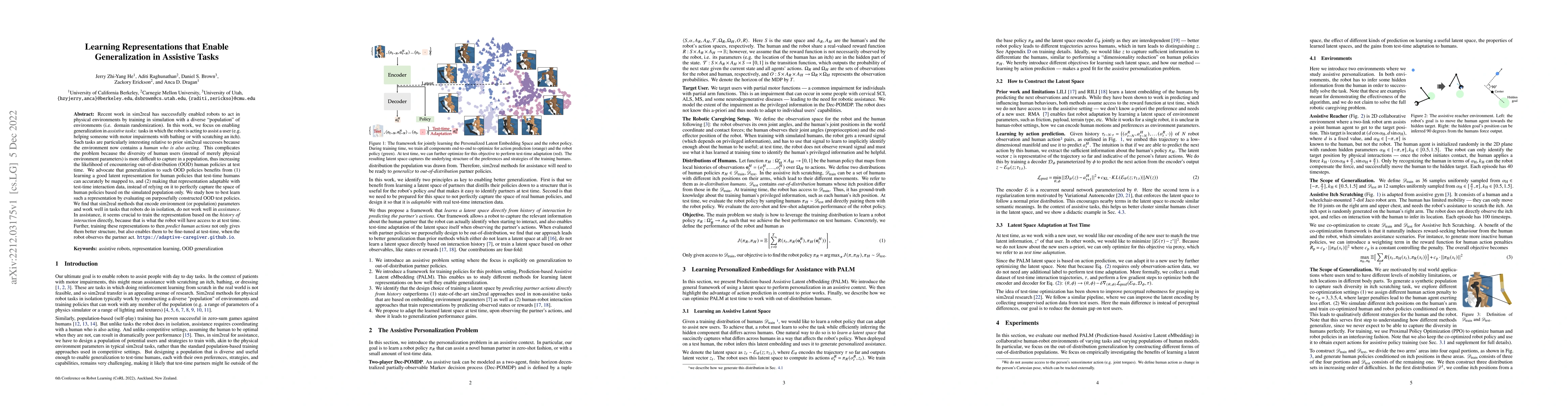 Thumbnail for Learning Representations that Enable Generalization in Assistive Tasks