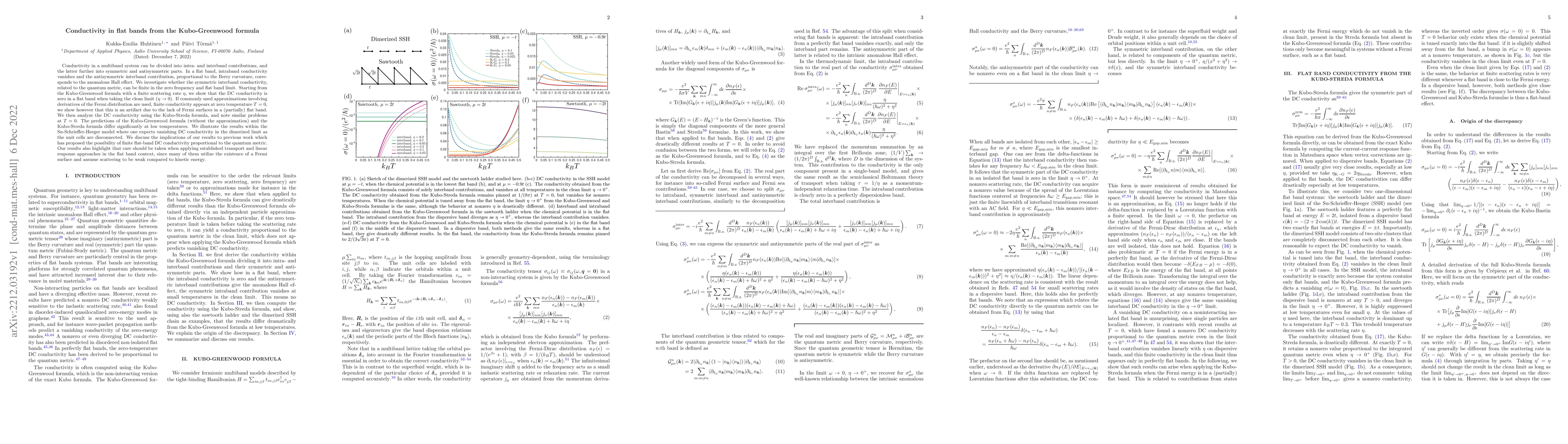 Thumbnail for Conductivity in flat bands from the Kubo-Greenwood formula