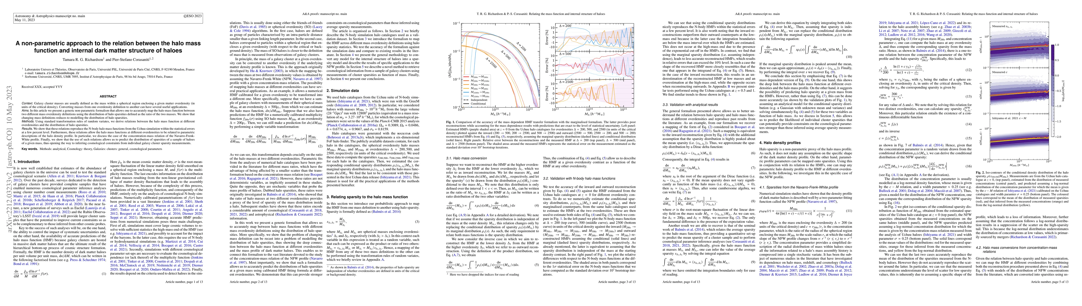 Thumbnail for A non-parametric approach to the relation between the halo mass function
  and internal dark matter structure of haloes