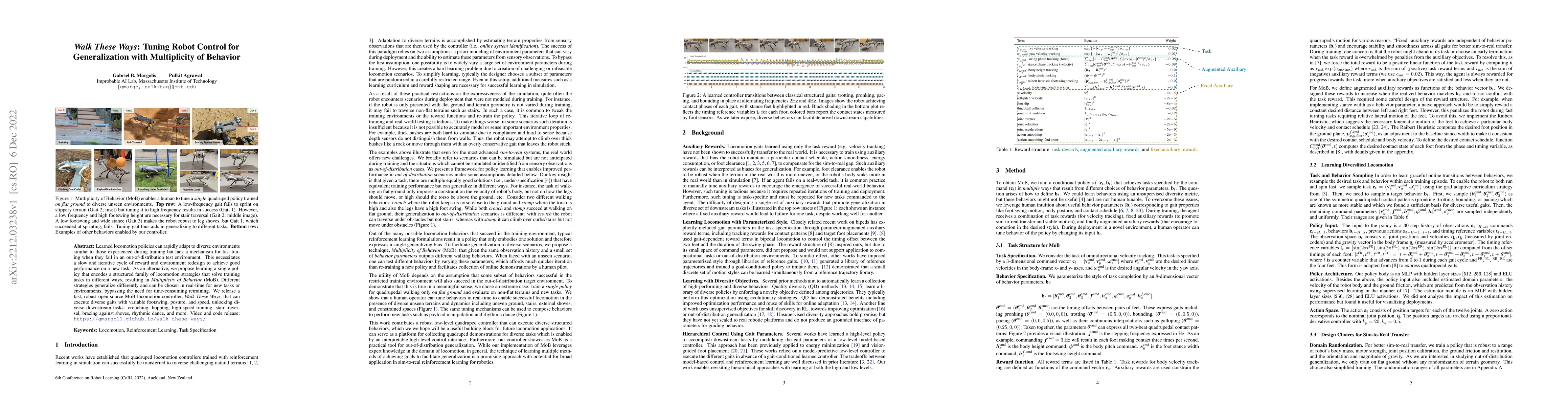 Thumbnail for Walk These Ways: Tuning Robot Control for Generalization with
  Multiplicity of Behavior