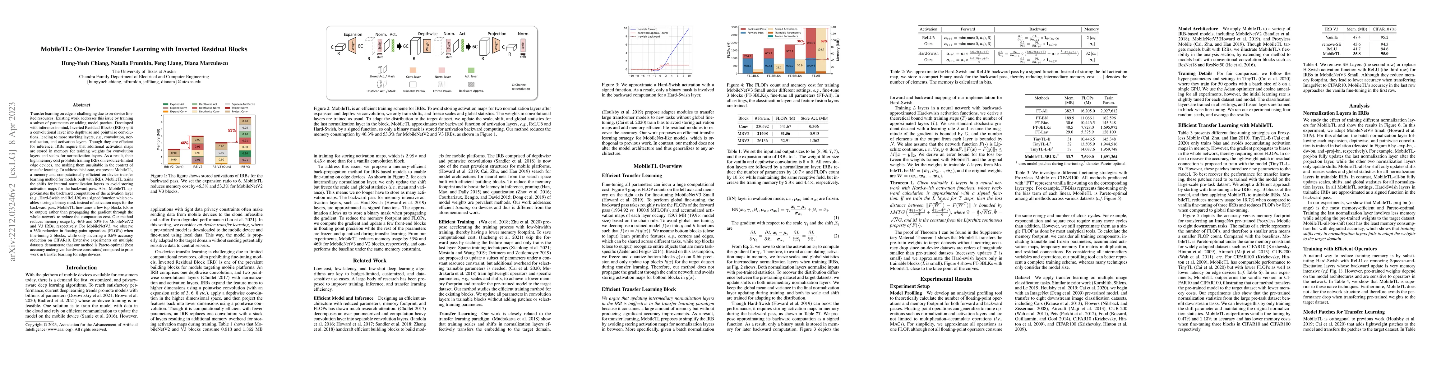 Thumbnail for MobileTL: On-device Transfer Learning with Inverted Residual Blocks