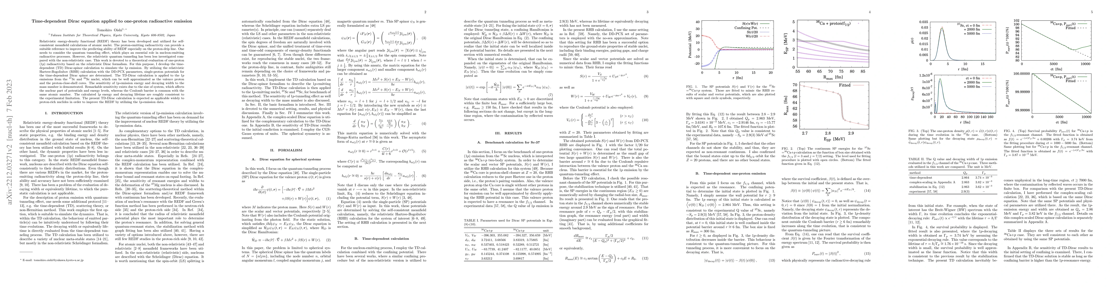 Thumbnail for Time-dependent Dirac equation applied to one-proton radioactive emission