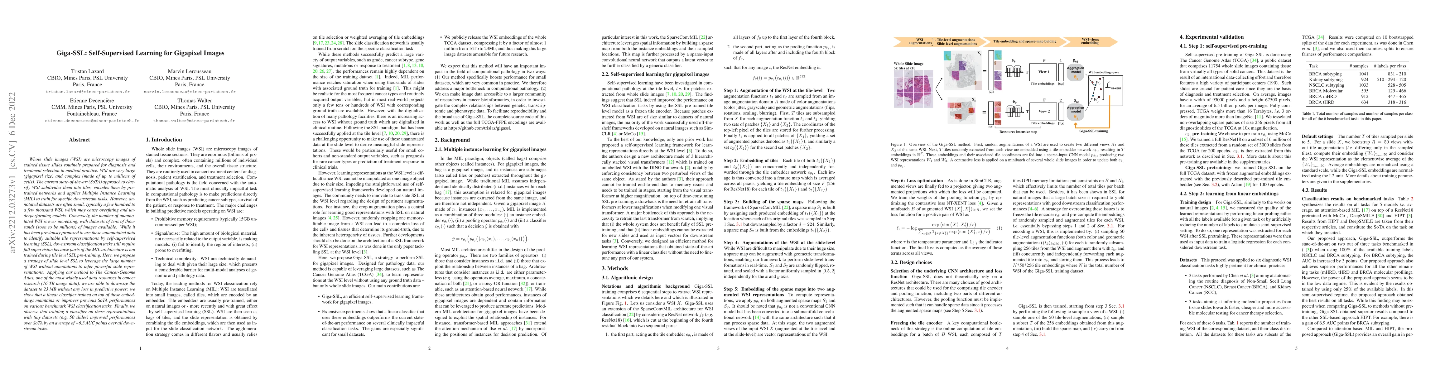 Thumbnail for Giga-SSL: Self-Supervised Learning for Gigapixel Images