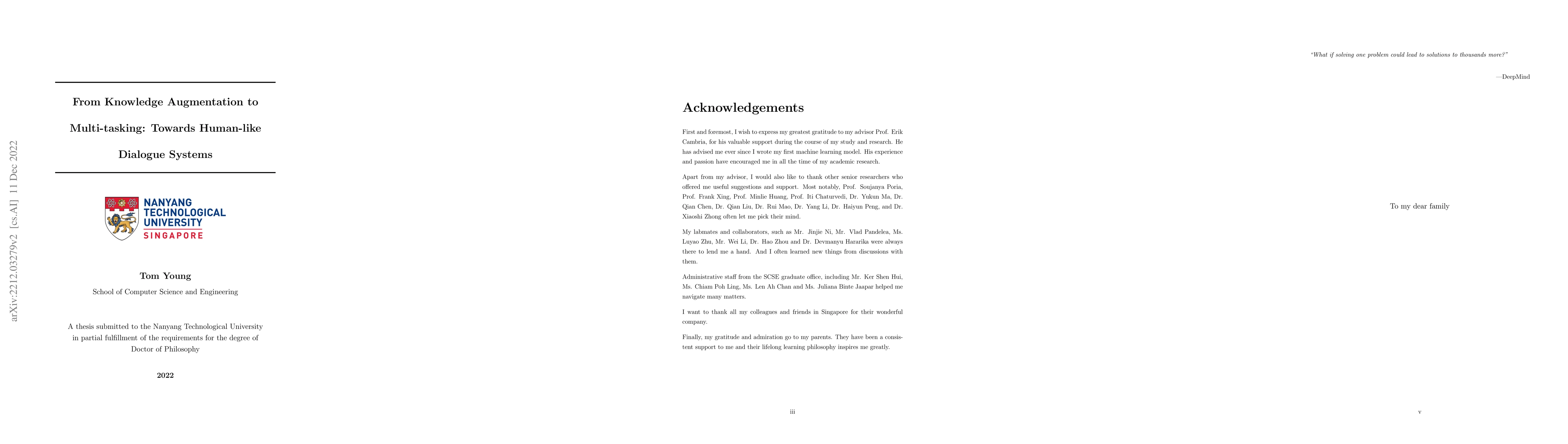 Thumbnail for From Knowledge Augmentation to Multi-tasking: Towards Human-like
  Dialogue Systems