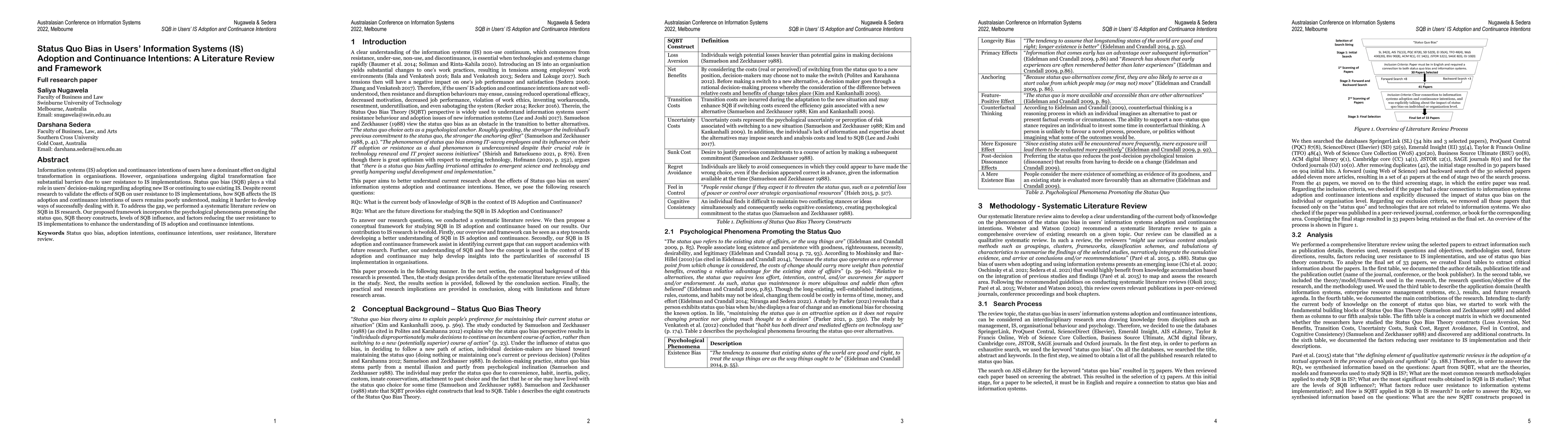 Thumbnail for Status Quo Bias in Users Information Systems (IS) Adoption and
  Continuance Intentions: A Literature Review and Framework