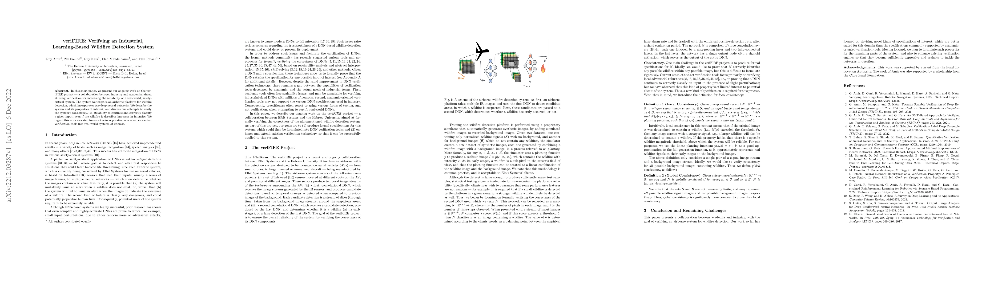 Thumbnail for veriFIRE: Verifying an Industrial, Learning-Based Wildfire Detection
  System