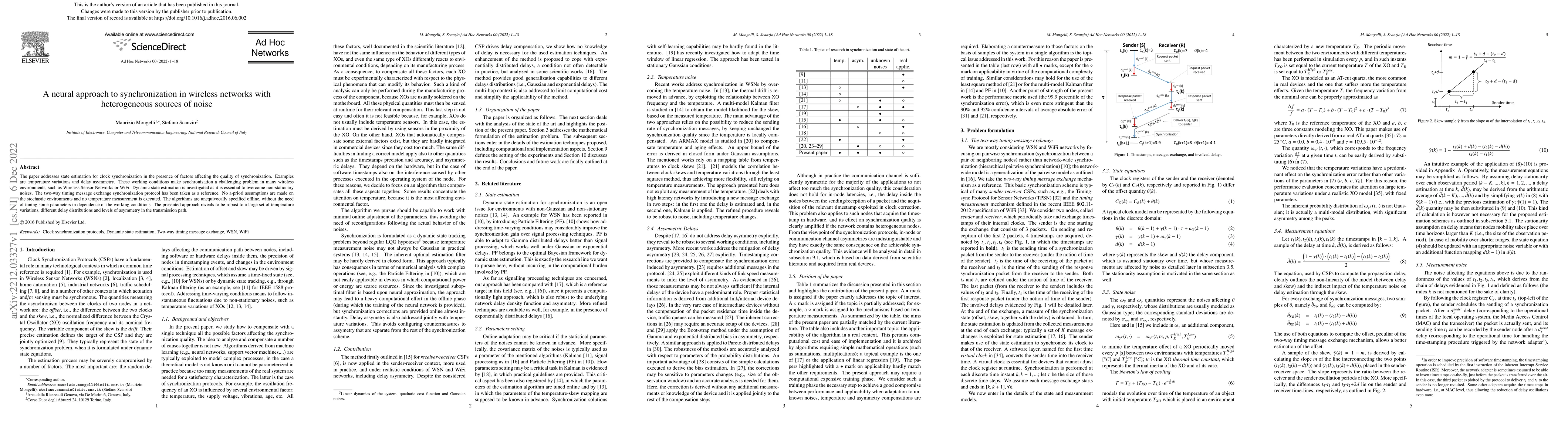 Thumbnail for A neural approach to synchronization in wireless networks with
  heterogeneous sources of noise