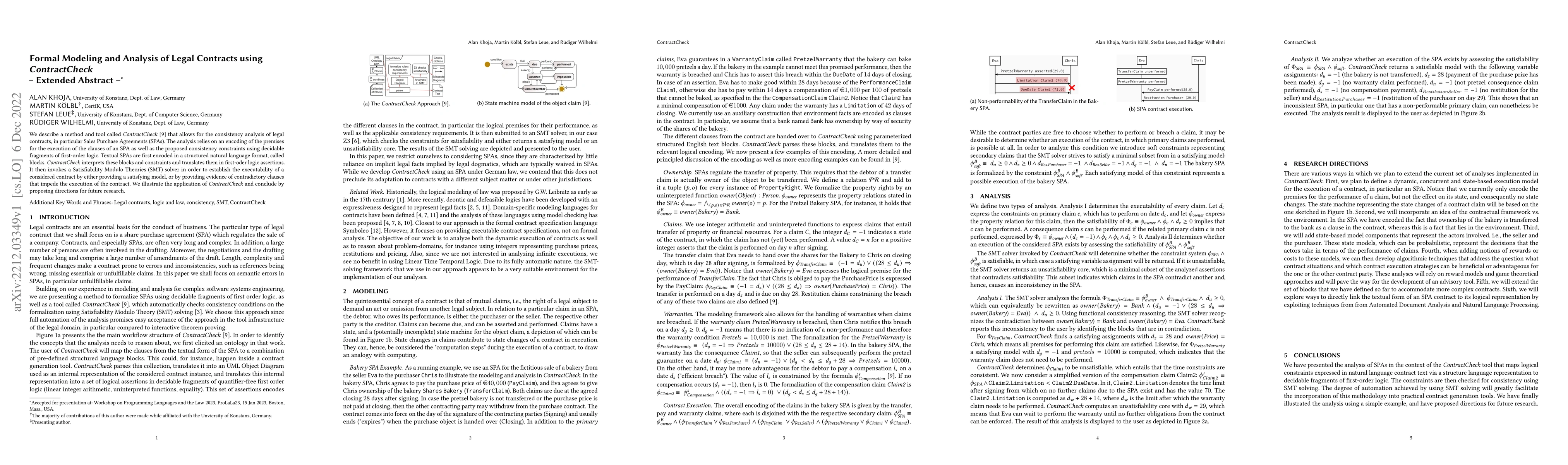 Thumbnail for Formal Modeling and Analysis of Legal Contracts using ContractCheck