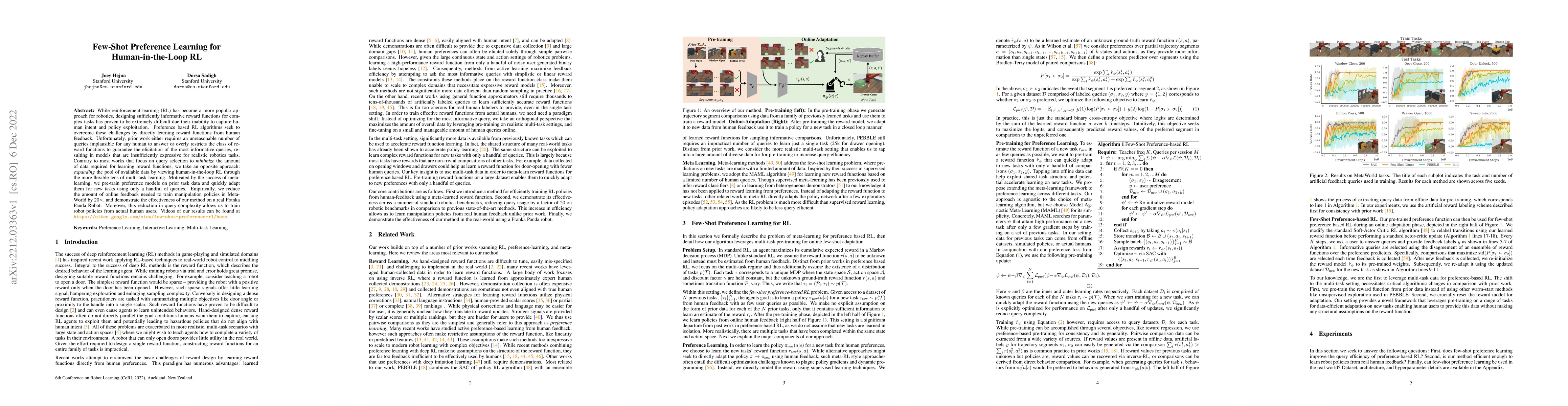 Thumbnail for Few-Shot Preference Learning for Human-in-the-Loop RL