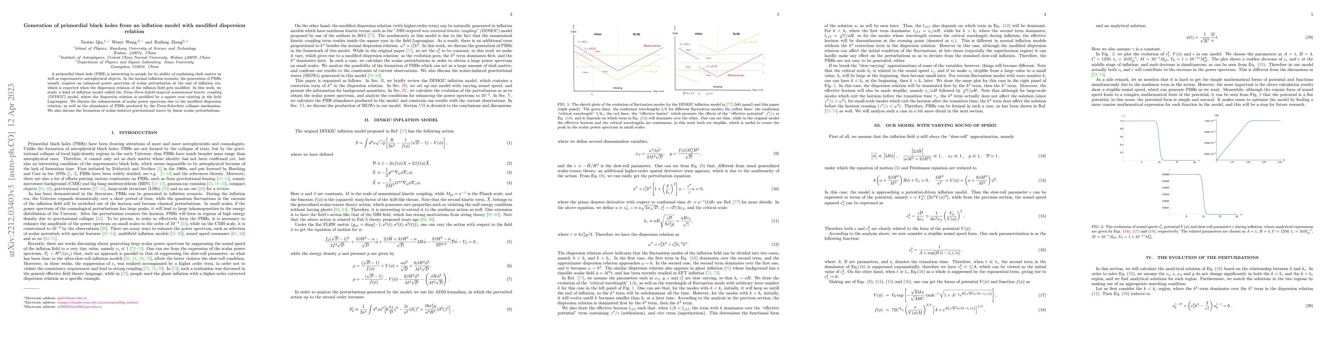 Thumbnail for Generation of primordial black holes from an inflation model with
  modified dispersion relation
