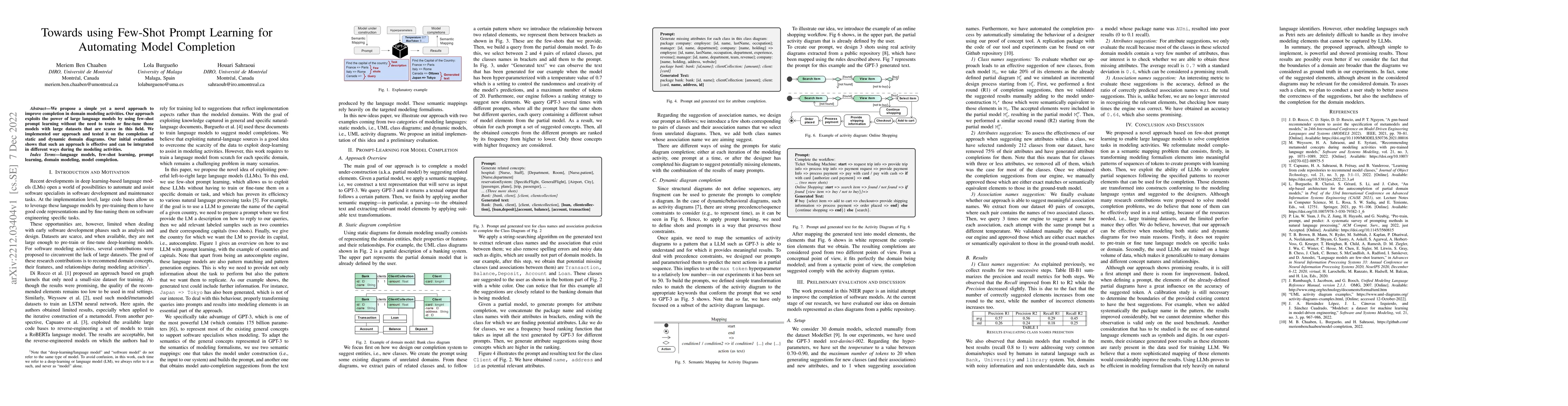 Thumbnail for Towards using Few-Shot Prompt Learning for Automating Model Completion