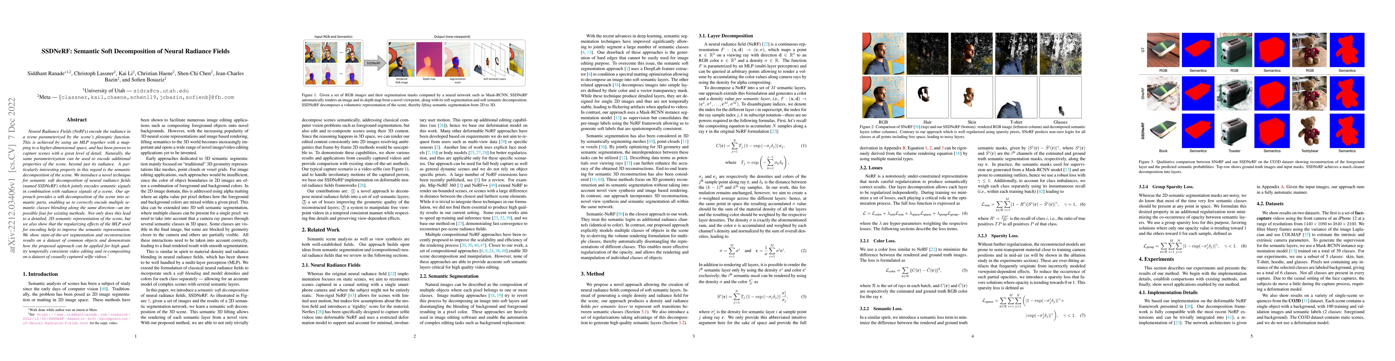 Thumbnail for SSDNeRF: Semantic Soft Decomposition of Neural Radiance Fields