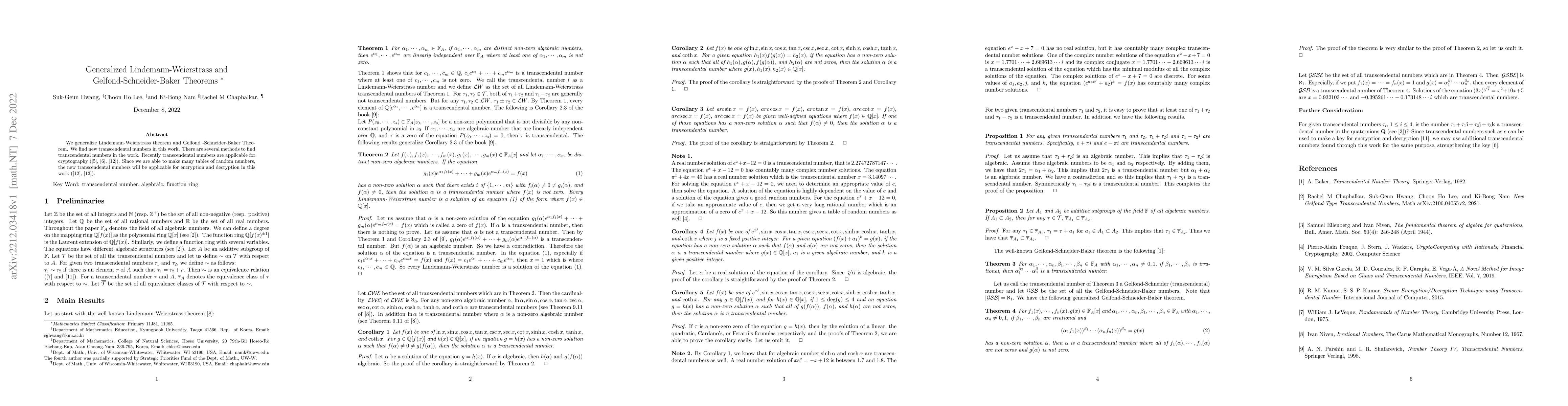 Thumbnail for Generalized Lindemann-Weierstrass and Gelfond-Schneider-Baker Theorems