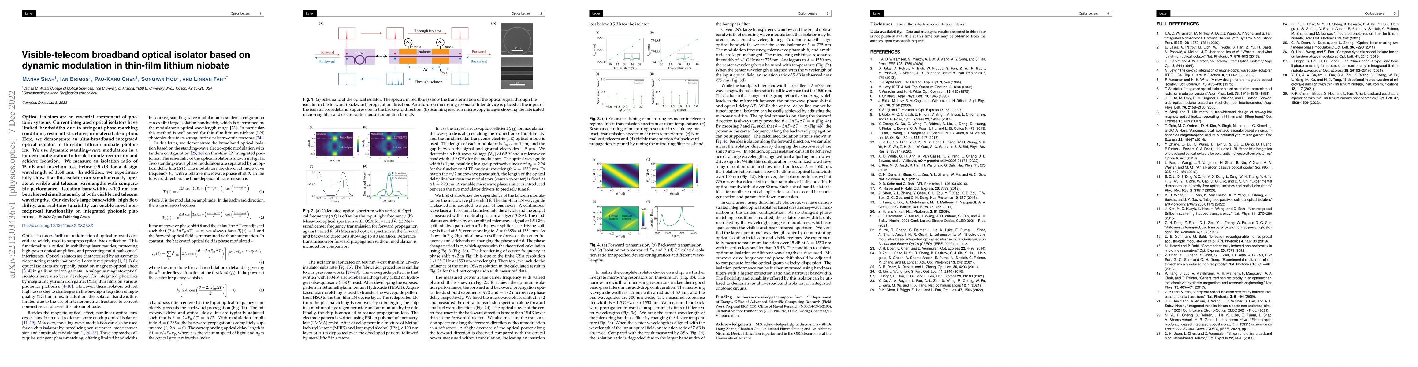 Thumbnail for Visible-telecom broadband optical isolator based on dynamic modulation
  in thin-film lithium niobate