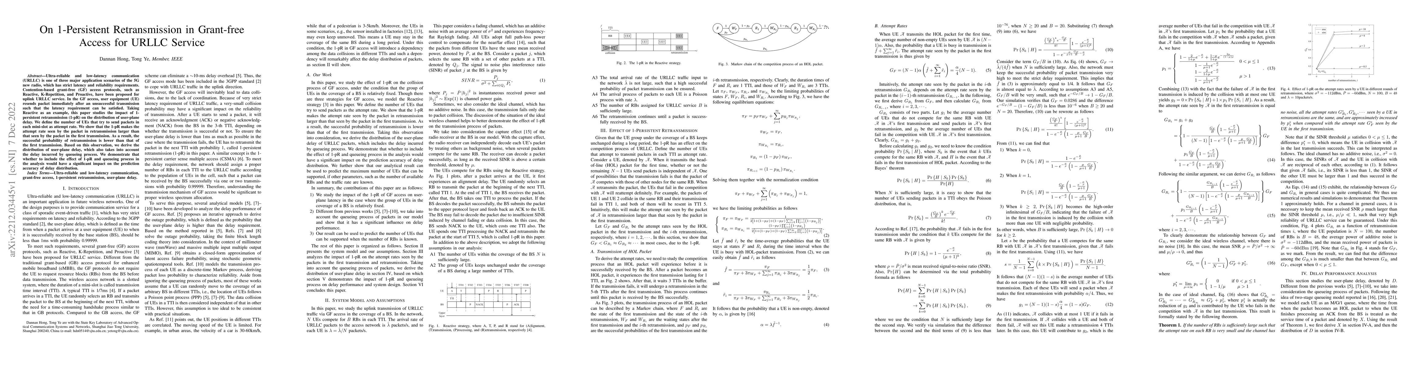 Thumbnail for On 1-Persistent Retransmission in Grant-free Access for URLLC Service