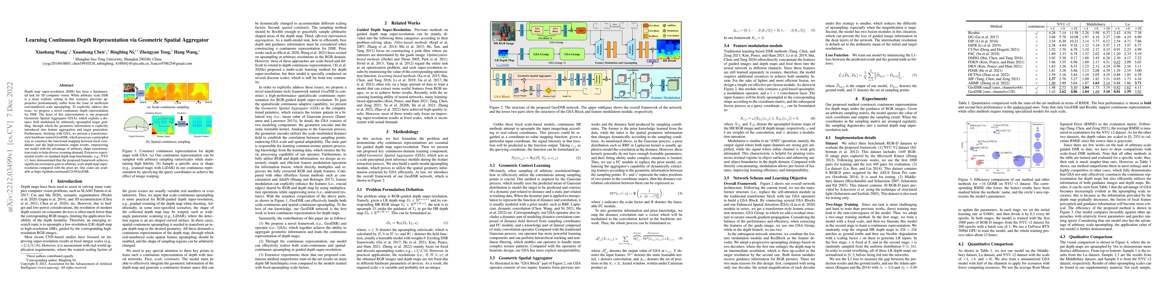 Thumbnail for Learning Continuous Depth Representation via Geometric Spatial
  Aggregator