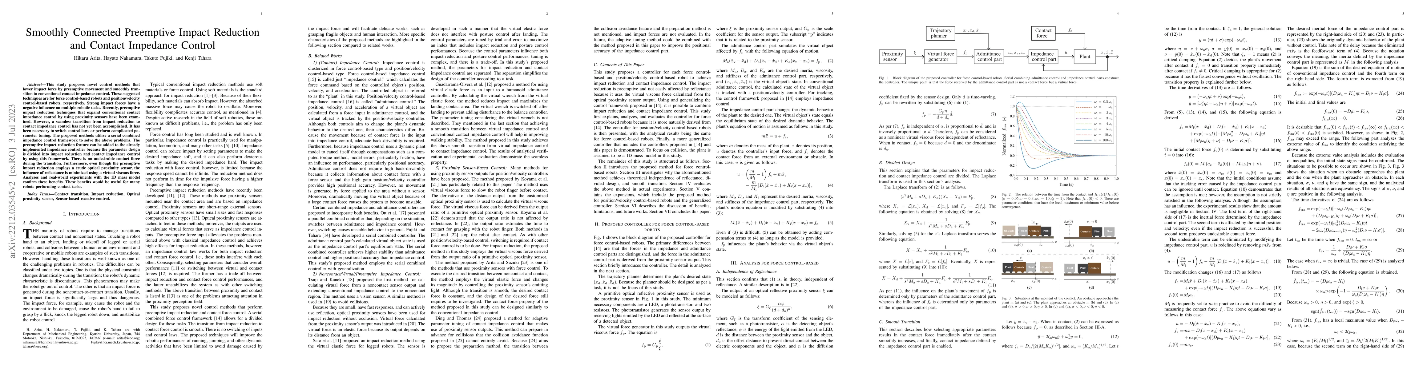 Thumbnail for Smoothly Connected Preemptive Impact Reduction and Contact Impedance
  Control