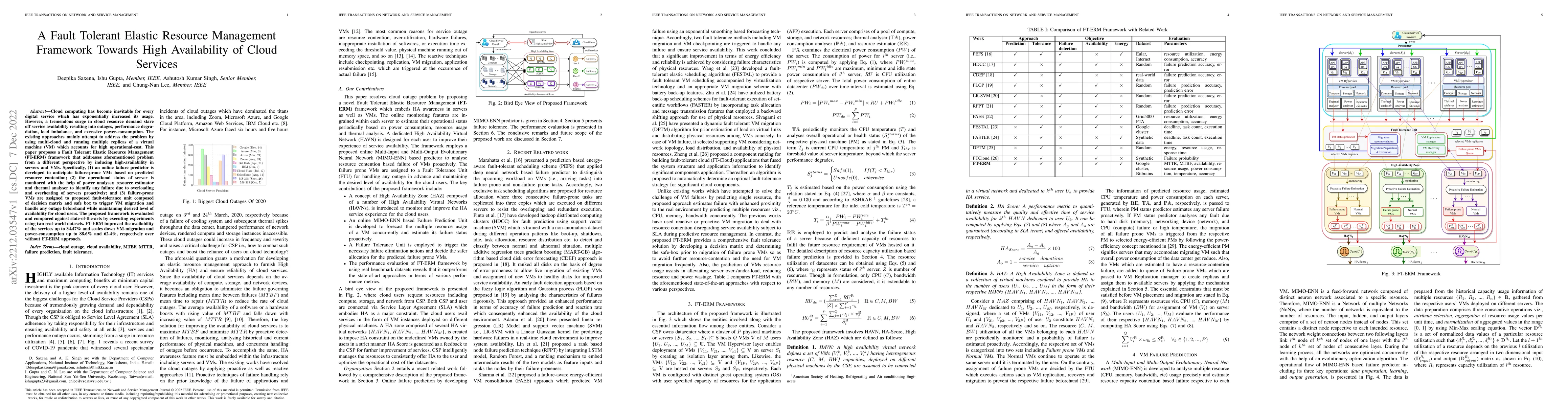 Thumbnail for A Fault Tolerant Elastic Resource Management Framework Towards High
  Availability of Cloud Services