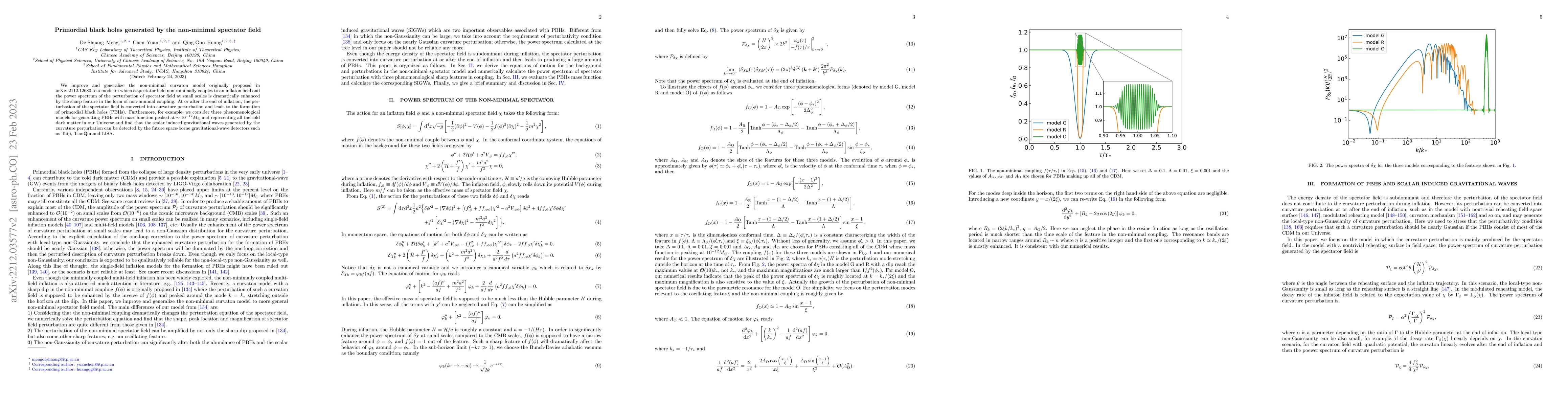 Thumbnail for Primordial black holes generated by the non-minimal spectator field