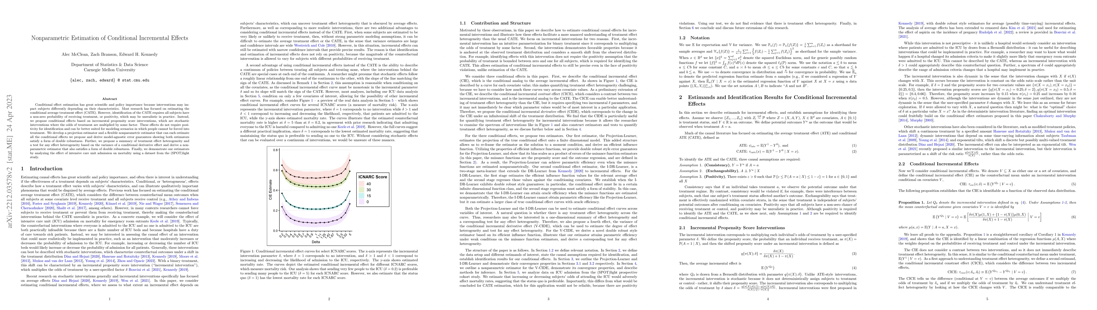 Thumbnail for Nonparametric Estimation of Conditional Incremental Effects