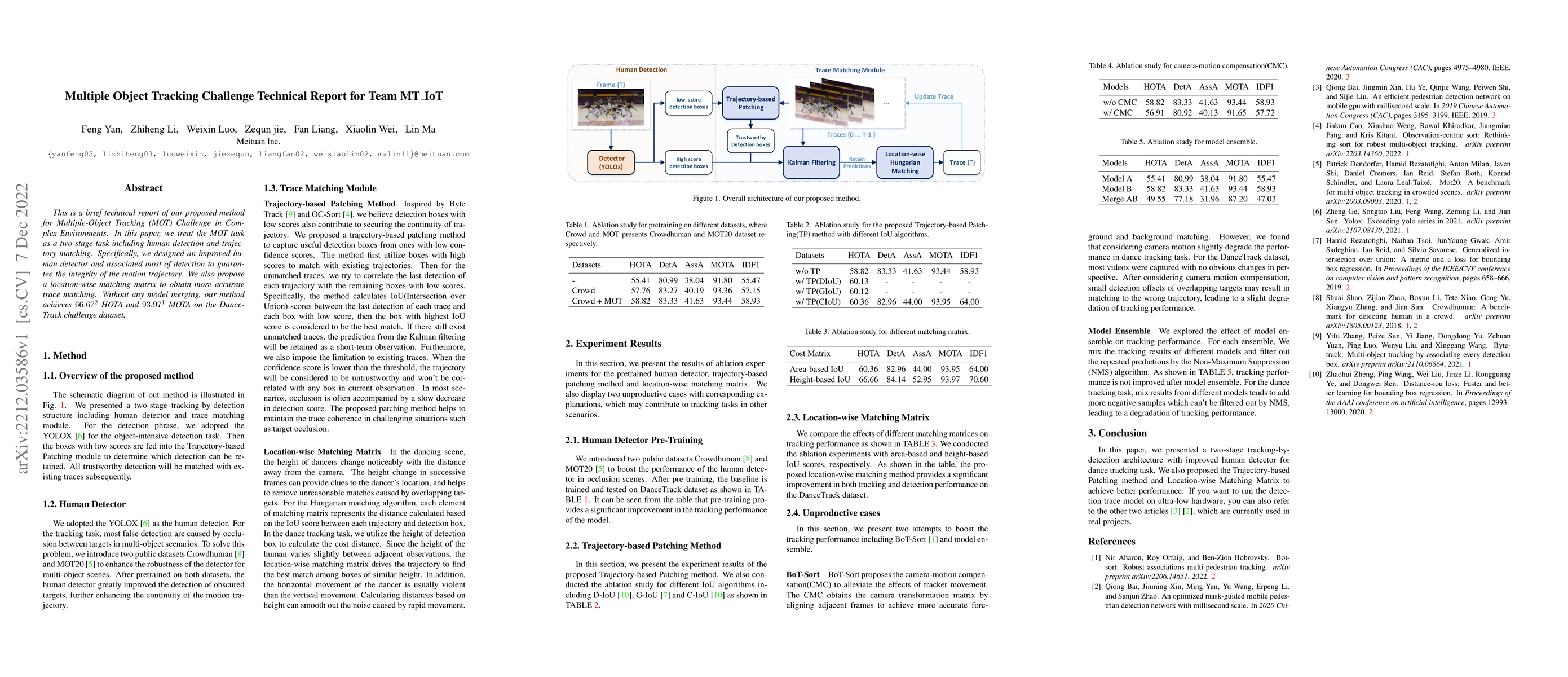 Thumbnail for Multiple Object Tracking Challenge Technical Report for Team MT_IoT