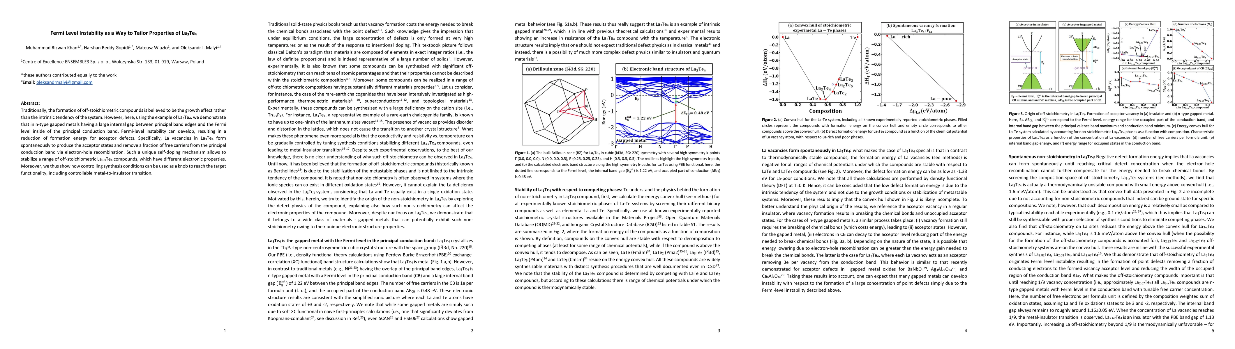 Thumbnail for Fermi Level Instability as a Way to Tailor Properties of La3Te4