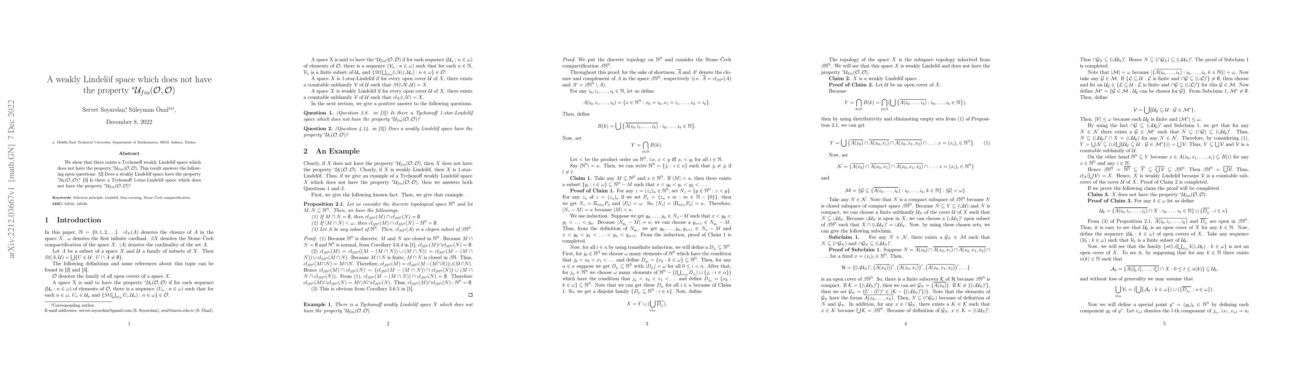 Thumbnail for A weakly Lindel\"of space which does not have the property
  $^*\mathcal{U}_{fin}(\mathcal{O},\mathcal{O})$
